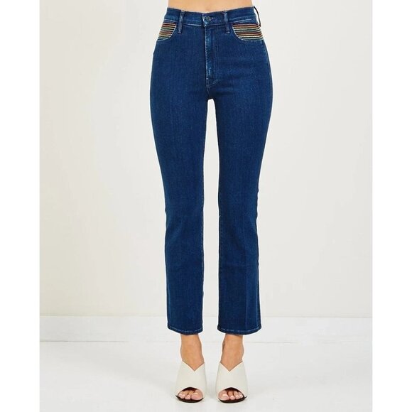 Mother Women's The Smooth Hustler Jeans in Over The Rainbow Embroidered Size 30 - Picture 13 of 13
